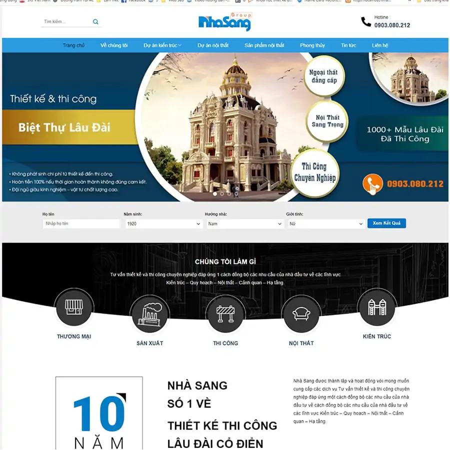 Theme Wordpress kiến trúc nhà sang