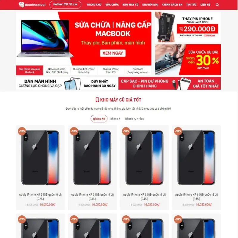 Theme wordpress dịch vụ sửa điện thoại 03