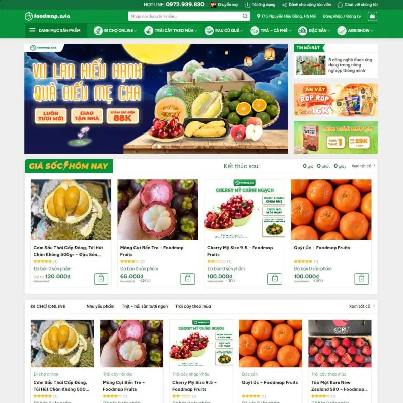 Theme wordpress thực phẩm 06
