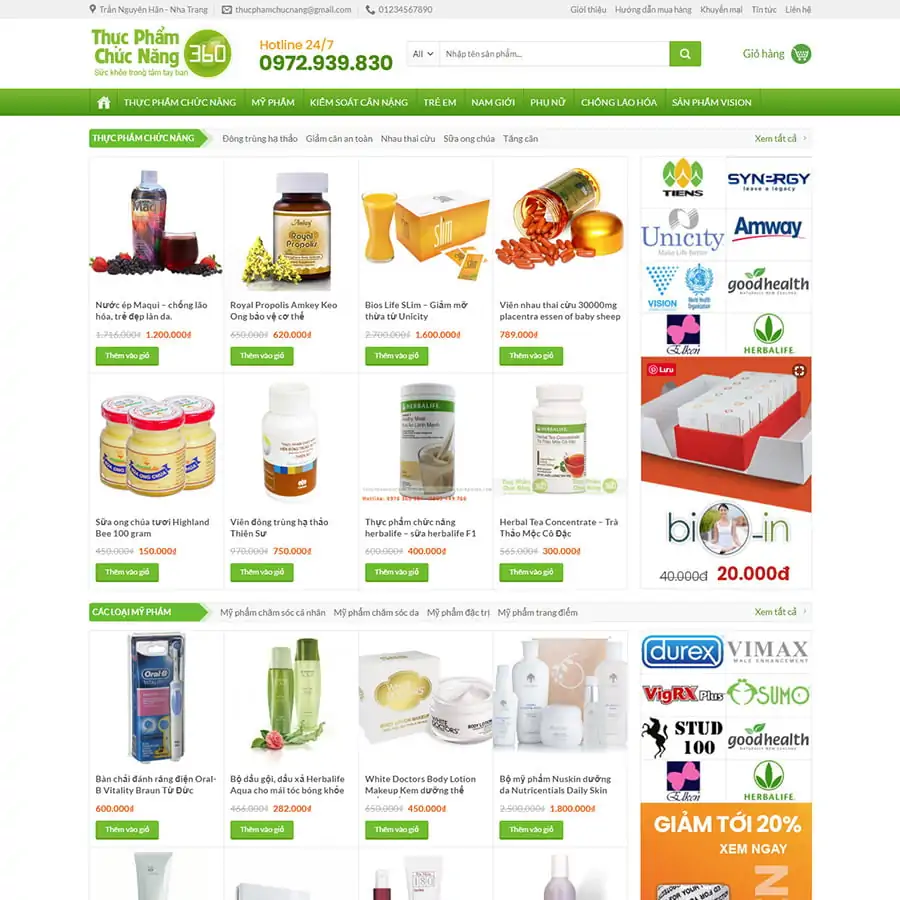 Theme wordpress thực phẩm chức năng 06
